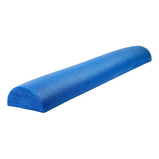 CanDo White PE Foam Rollers for Exercise, Finess, Muscle Restoration, Massage Therapy, Sport Recovery and Physical Therapy for Home, Clinics, Professional Therapy Half-Round 6" x 24"