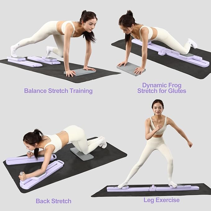 Upgraded Split Pilates Reformer Board - Foldable Pilates Board with Resistance Bands & Handrail, Multifunctional Rebound Abdominal Board Ab Trainer, Pilates Machine Full Body Workout at Home