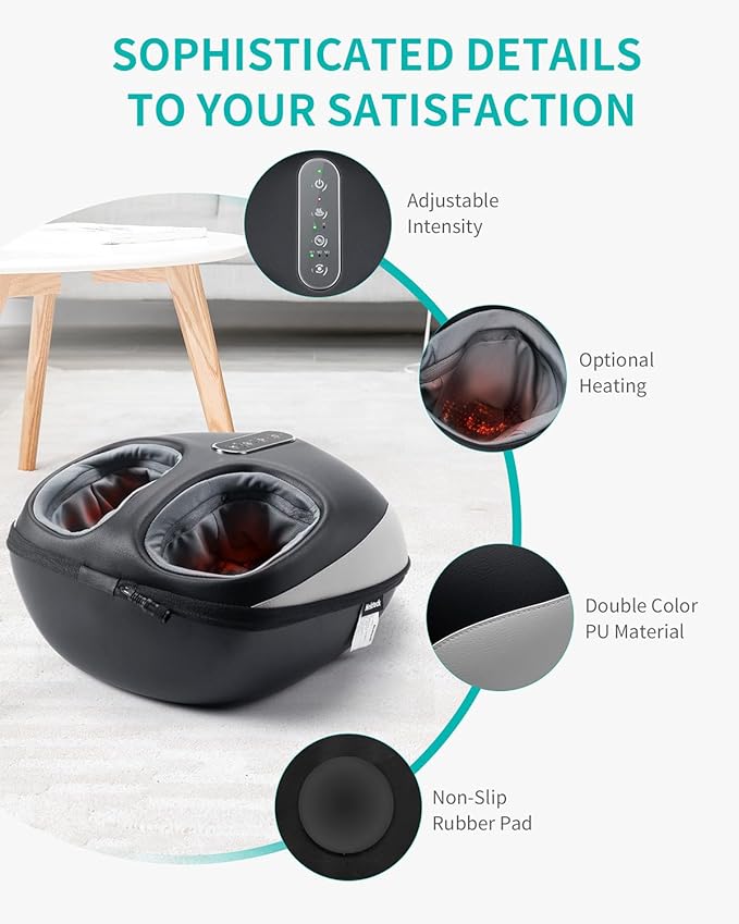 Nekteck Shiatsu Foot Massager with Heat, Heated Foot Massager Machine for Neuropathy & Plantar Fasciitis, Adjustable Intensity, FSA Eligible HSA Store Eligible, Ideal Gifts for Women & Men