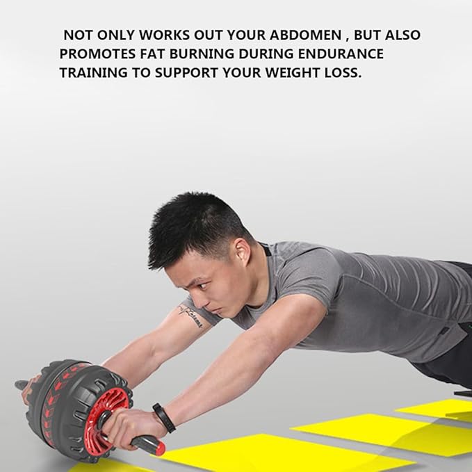Veemoon Ab Roller Wheel with Automatic Rebound and Knee Pad, Silent Exercise Wheel for Home Gym Fitness Equipment, Core Strength Training Accessory for Abdominal Workout