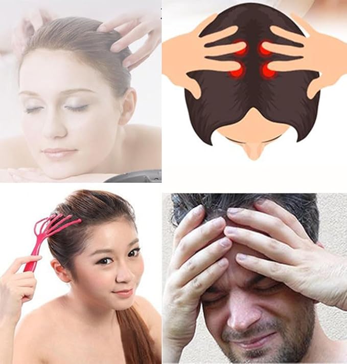Head Massager - 2pcs, Hand held Scalp Massager, Deep Relaxation & Stress Suitable for Home, Office and Travel