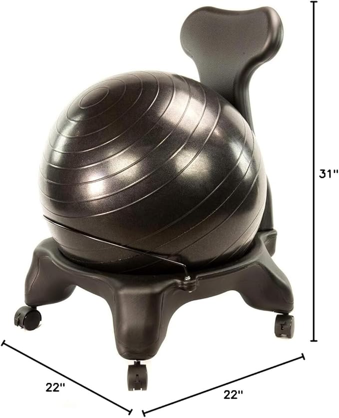 AEROMAT Ball Chair - Black - 22"x22"x31"