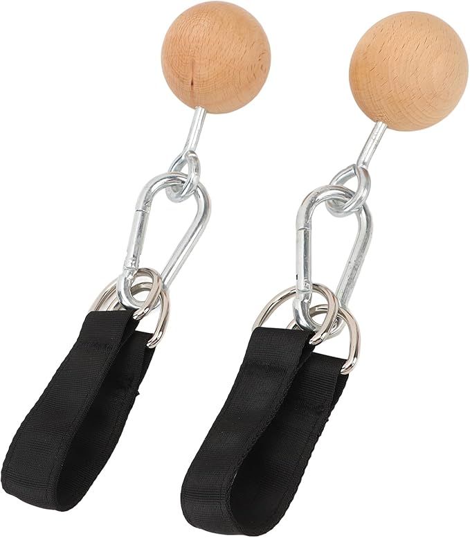 VGEBY Pull Up Ball Grip, 1 Pair Anti Slip Beech Wood Climbing Ball Hold Grip with Strap Grip Strengtheners for Strength Training Fitness Strength Training Devices
