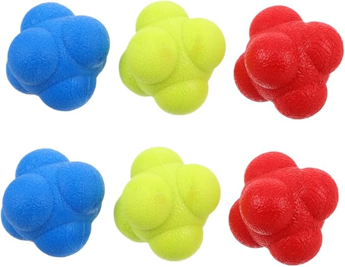 Garneck 6pcs Reflex Agility Balls Hand Eye Coordination Training Balls Reaction Speed Training Vision Lazy Eye Tennis