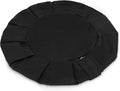 Yoga Studio Spare EU Round Zafu Meditation Cushion | Organic Cotton | Removable Washable Cover | Carry Handle (Black)
