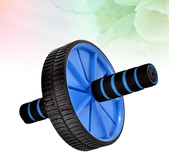 Kisangel Double Wheel Abdominal Exercise Roller, Quiet Fitness Ab Roller for Core Strength Training, Blue Abdominal Wheel for Home Workout and Muscle Conditioning