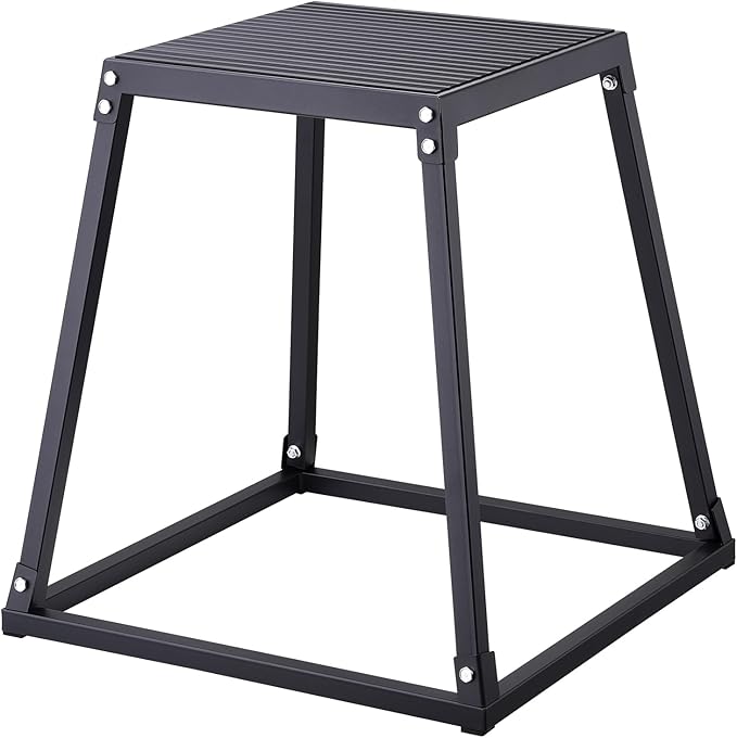 VEVOR Plyometric Platform Box, Plyometric Jump Box, Fitness Steel Plyo Box for Home Gym Jump Training, Crossfit, Conditioning, Strength Training, Black
