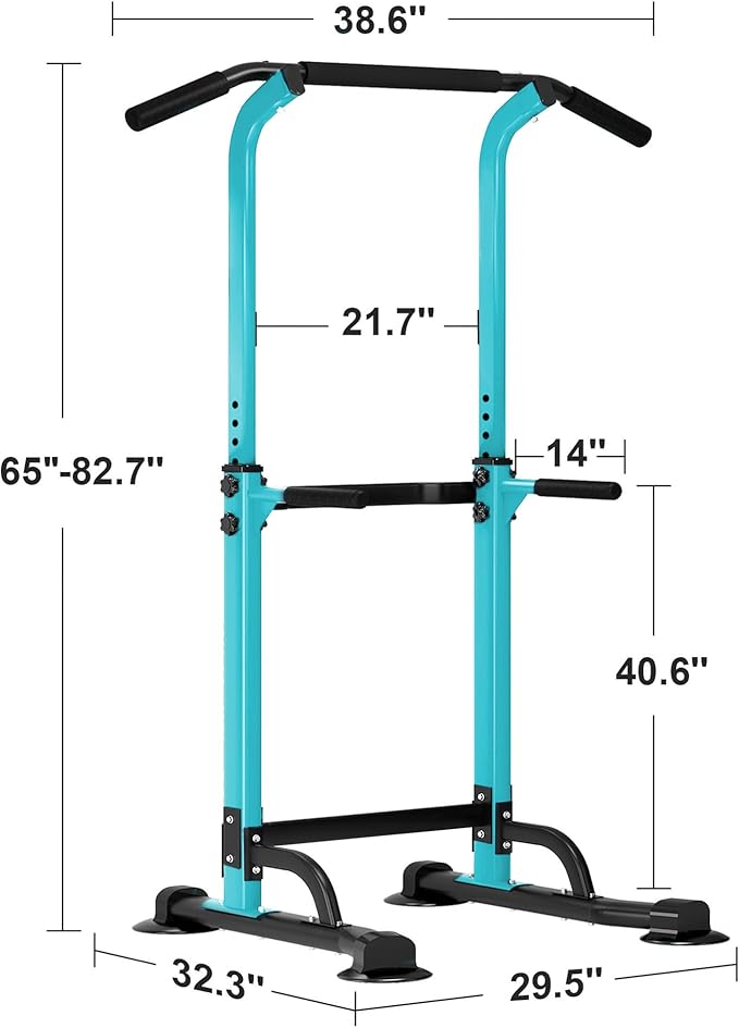 SogesHome Power Tower Pull Up Bar and Dip Station, Height Adjustable Dip Stand Exercise Machine for Home Gym, Multi-Functional Free Standing Strength Training Fitness Workout Station