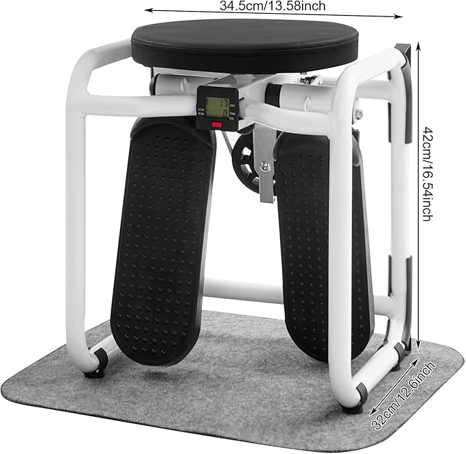 Mini Steppers for Exercise at Home, Side-to-Side Lateral Rocking Fitness Stepper with Digital Monitor/Resistance Bands Machine, Total Body Workout, 300LBS Capacity for Home Workout