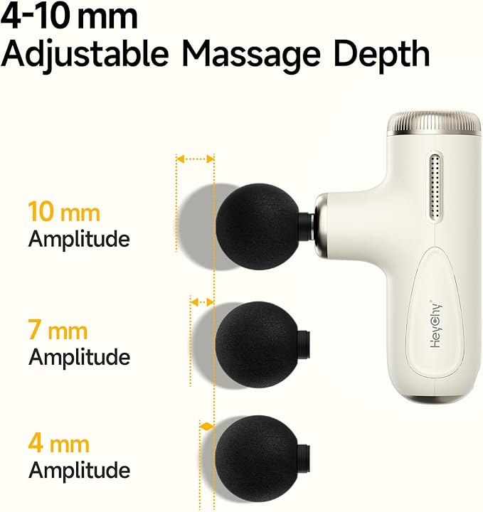 Super Mini Massage Gun Deep Tissue, Muscle Massager with Adjustable Amplitude, Portable Handheld Percussion Massager, Quiet for Home, Gym & Travel, Pearl White
