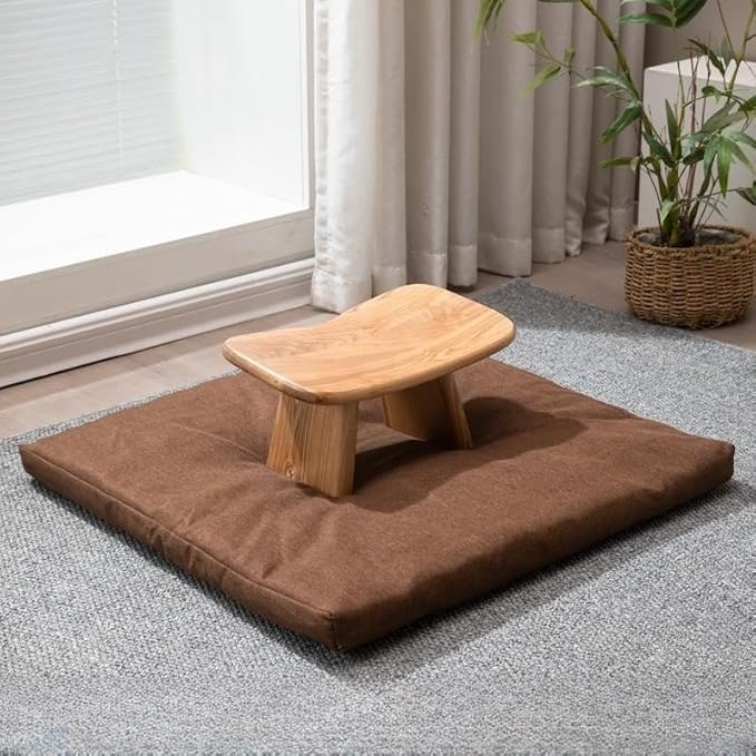Luxurious Butterfly Meditation Bench Solid Oak Wood Wooden Kneeling Ergonomic Seiza Seat Yoga Stool Seiza Prayer Bench (Natural Finish)