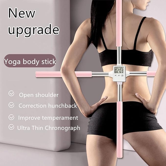 Yoga Sticks Posture Correction Stretching Tool,Back Straightener Posture Corrector,Retractable Design Humpback Correction Stick, Men Women Posture Trainer Corrector,Blue