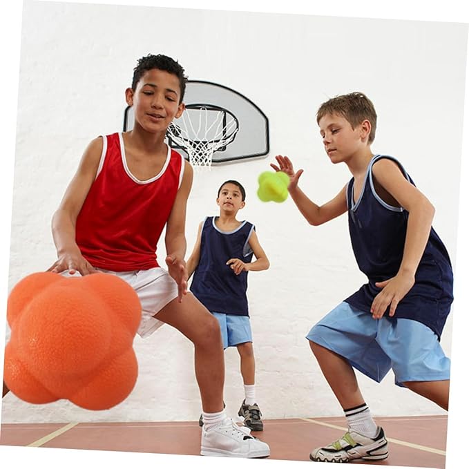 Yardwe 3pcs Hexagonal Reaction Ball Reflex Ball for Agility Training for Fitness Exercise Tennis Badminton