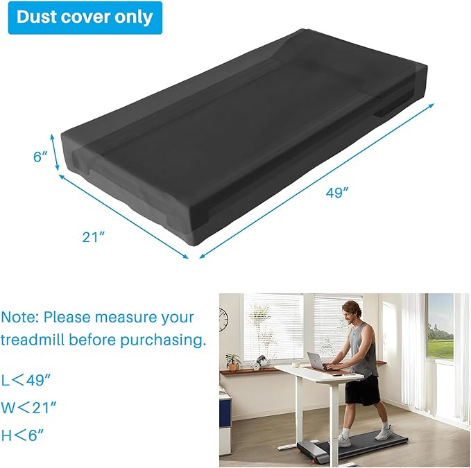 Walking Pad Cover Waterproof Outdoor, Under Desk Treadmill Cover indoor- Folding Treadmill and Office Under Desk Smart Walking Running Machine (49"L x 21"W x 6"H)