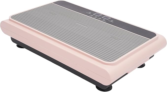 Vibration Plate Exercise Machine, Whole Body Workout Vibration Fitness Platform with Resistance Bands&Bluetooth LED Lights, Home Training Equipment for Weight Loss & Toning