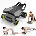 Ab Roller with Elbow Support, Ab Roller Board Core Workout Machine with 4 Wheels, Mini Pilates Reformer Equipment for Home Gym, Abdominal Full-Body Strength Exercise Trainer with Knee Pad