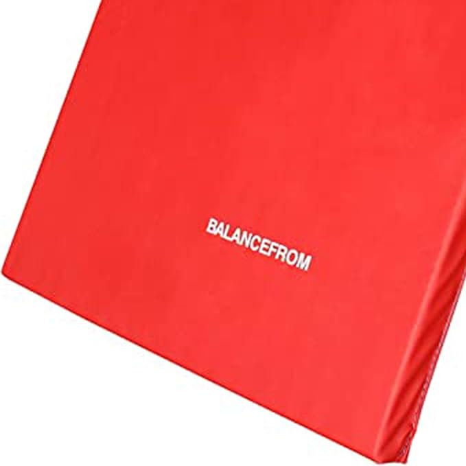 BalanceFrom 6x2 Feet 3-Panel Folding Gymnastics Mat – 2-Inch Thick Pad with Vinyl Surface and Carrying Handles for Tumbling, Yoga, Pilates, Home Workouts, and Martial Arts