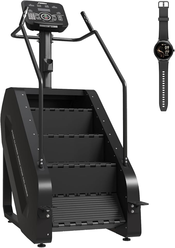 Stair Climber with LED Screen, Commercial Grade Stepmill Exercise Machine, 15 Speed Levels Stair Climber Stepping Machine for Cardio and Lower Body Workouts, 660LBS, 15-164 Steps/Minute