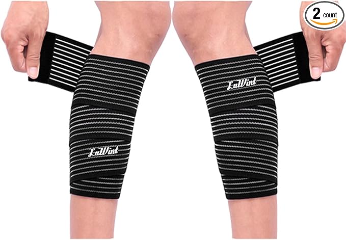 Luwint Leg Guards for Athletic Use, 2 Pack Ankle Wrist Knee Calf Thigh Wraps Support for Sports Gym Weightlifting Workout Running Pain Relief