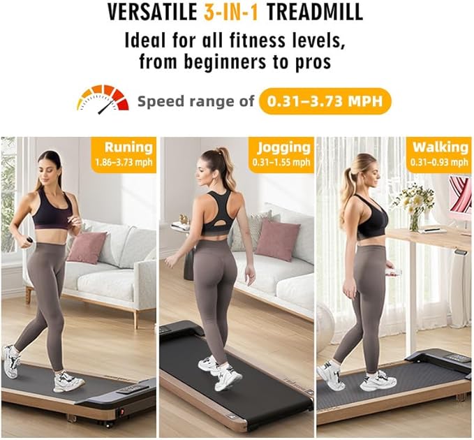 Maksone Under Desk Treadmill, Expert of Wooden Walking Pad, Walking Jogging Machine with Remote Control, Installation-Free…