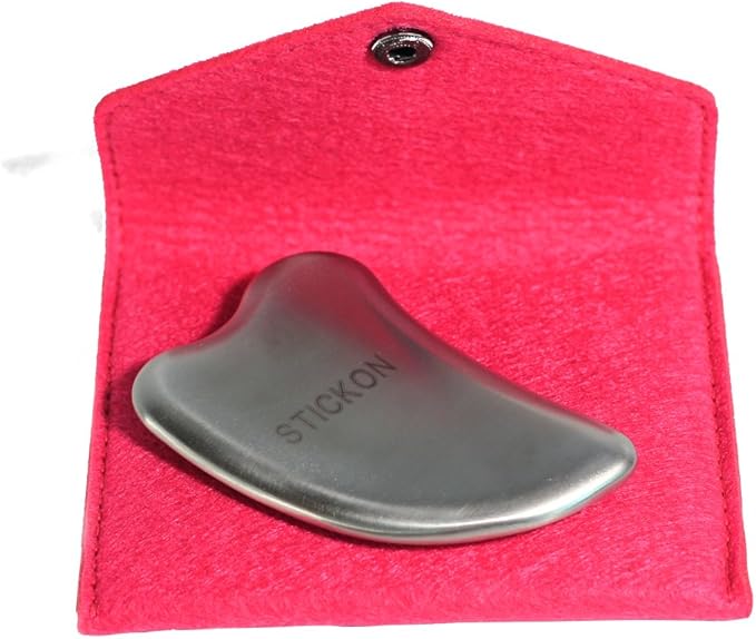 Stainless Steel Gua Sha Scraping Massage Tool - IASTM Tools Great Soft Tissue Mobilization Tool Design to Reduce Neck, Shoulder, Back and Muscle Pain (Heart Shape)