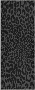 YETTASBIN Leopard Black Yoga Mat Towel, Non Slip Sweat Absorbent Hot Yoga Towel Portable Lightweight Travel Workout Towel with Storage Bag for Home Yoga, Pilates, Fitness 73x 27 Inch