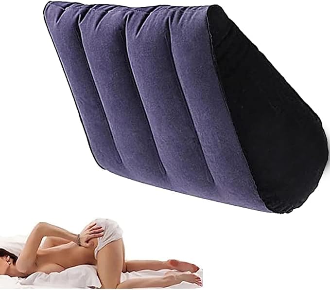 Inflatable Foam Body Pillow Sturdy Yoga Support Pillow, Wedge Pillow Yoga Mat Lumbar Stretcher, Improved Comfort Relief Knee and Back Pain Cushion - H