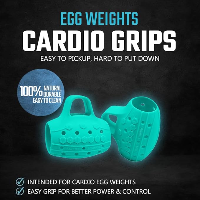Egg Weights Colored Cardio 2.0 lbs Pair Replacement Grips Anti-Slip Silicone Rubber Finger Loop for Cardio Egg Weights