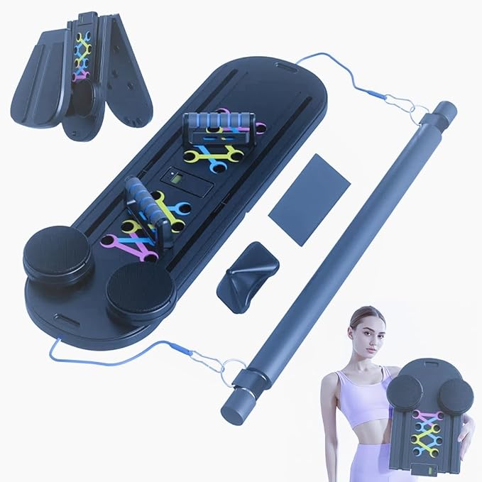 Multifunctional Pilates Board, 2025 Pilates Reformer Sets, Foldable Abdominal Core Trainer for Home Workout, 6 in 1 Portable Pilates Reformer Machine for Full-Body Exercise (Arms, Abs, HIPS & Legs)