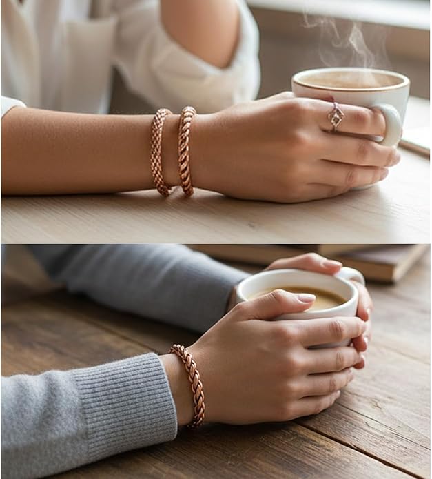 Copper Bracelet Tibetan Style. Hand Forged with Solid and High Gauge Copper Jewelry Cuff for Women Men. Combo of Different Designs