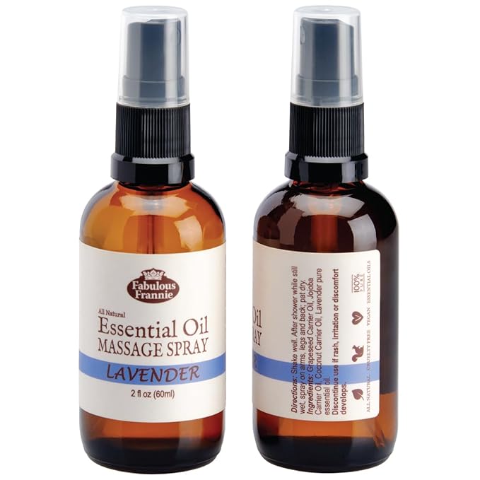 Fabulous Frannie Lavender Bulgarian Massage Spritz Pure & Natural Carrier Oils 2oz