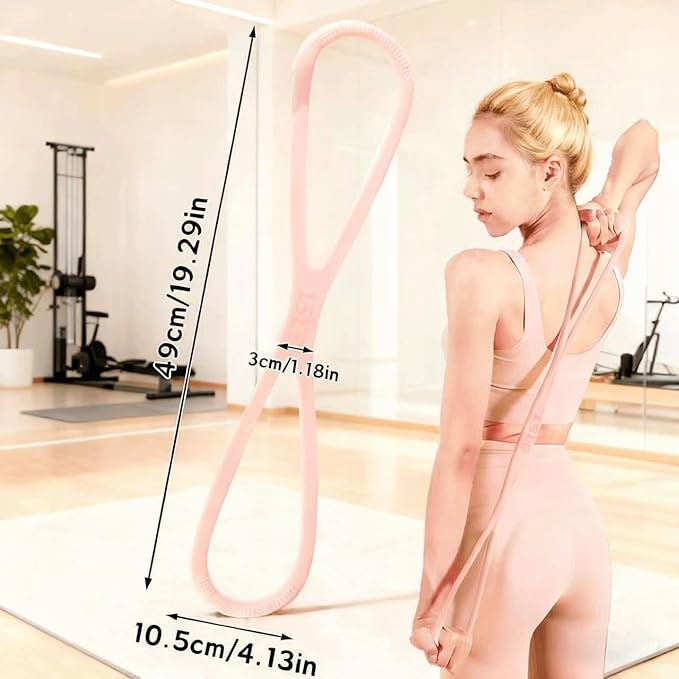 3-Pack Figure 8 Resistance Band (15/25/35 lbs) - Non-Slip Handles Fitness Strength Bands for Full Body Workouts, Yoga, Stretching & Home Fitness