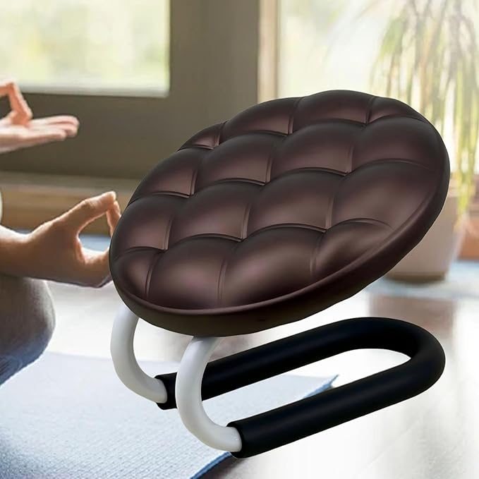 Kneeling Meditation Stool, Meditation Bench Gift Ergonomic Comfortable Lightweight Seat Prayer Stool for Studio, Prayer Women, Brown