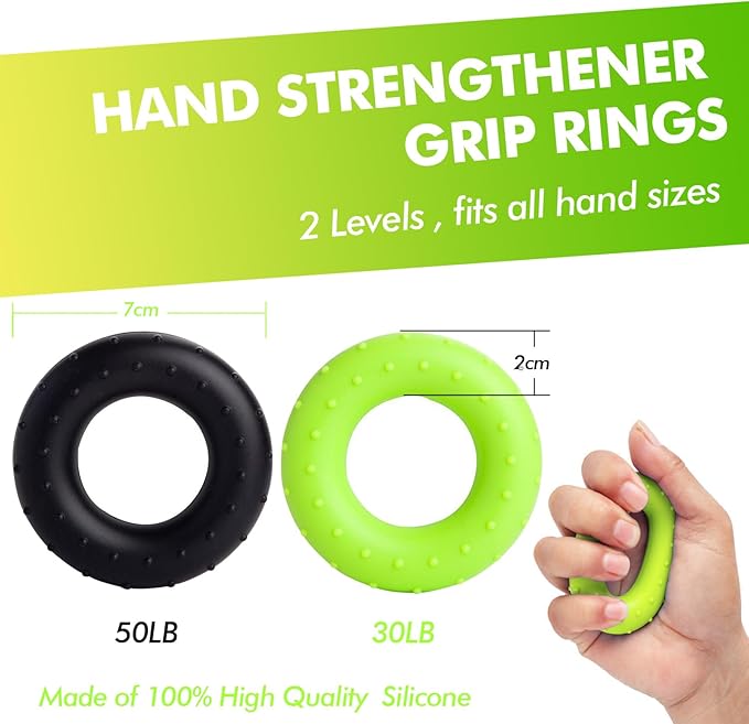 Hand Trainer Kit 8 Pack,Finger Trainer,Gyroscopic Ball, Anti Stress Ball,Grip Trainer with Counter,Finger Stretcher,Hand Grip Strengthener,Training Set for Fitness Strength Training at Home