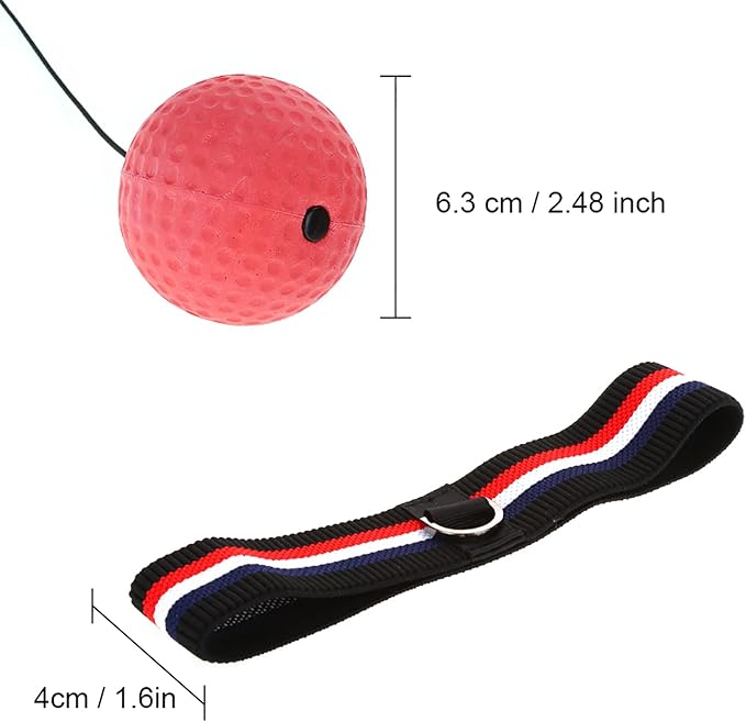 Boxing Reaction Punching Ball for Adults, Ball Headband for Reflex Training, Boxing Reflex Balls Set, Multi Functional Boxings Training Balls for Muay Karate (E305-H04)