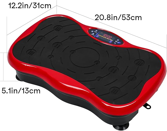 Vibrating Plate Exercise Machine,Whole Body Workout Vibration Platform for Lymphatic Drainage,Power Workout Vibrate Fitness Platform with Resistant Band for Weight Loss Home Gym Office