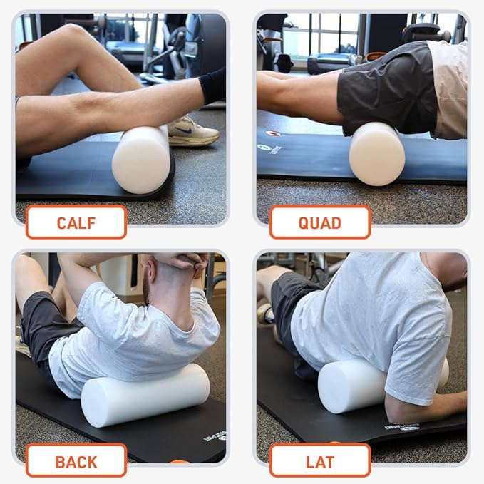 Body Sport Foam Roller, Full Round 6 in. x 18 in. – Lightweight & Durable for Flexibility, Strengthening & Rehab – High-Density Foam for Muscle Reeducation, Spinal Stabilization & Pressure Relief