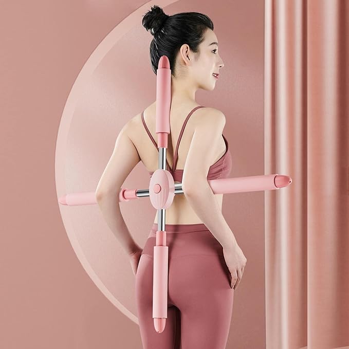 Humpback Correction Yoga Sports Sticks for Teenagers Students Adults Posture Trainer Corrector Open Back Shoulder Straightener Stretching Tool (Color : Pink, Size : 66.5x7x7cm)