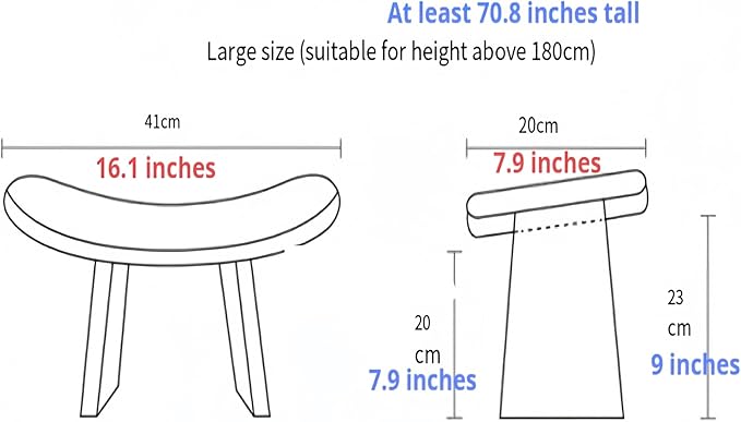 Solid Wood Ergonomic Kneeling Stool. Suitable for Temple Ceremonies, Tea Ceremonies, Meditation, Yoga, as Well as Home Fitness Assistance Chair (L# is Suitable for Height Above 180CM(70.8 in)
