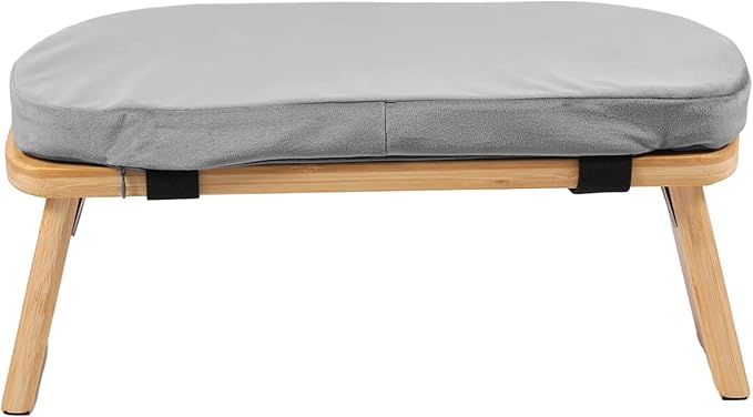 Meditation Bench, Bamboo Prayer Bench with Soft Cushion, Removable and Washable Meditation Stool with Fixed Snap Prayer, Stool, Cushion, Accessories