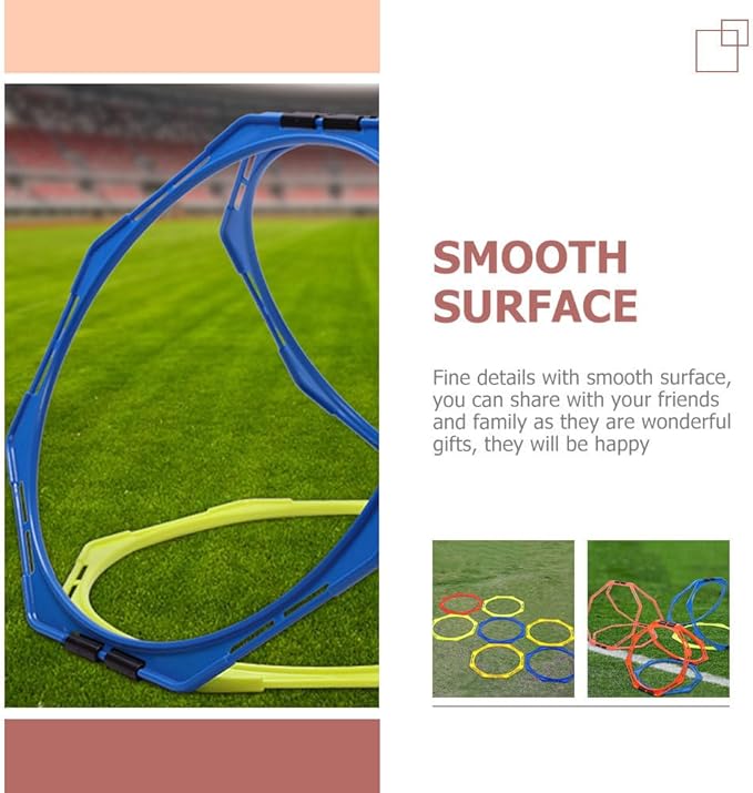Sosoport 4pcs Speed and Agility Training Rings - Reusable Plastic Octagon Agility Rings Training Equipment Footwork Ladder for Basketball Soccer Football?40cm