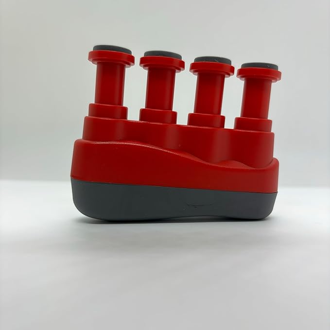 Guitar Finger Strengthener - Improve Your Finger Power, Flexibility, and Span for Playing String Instruments (Red)