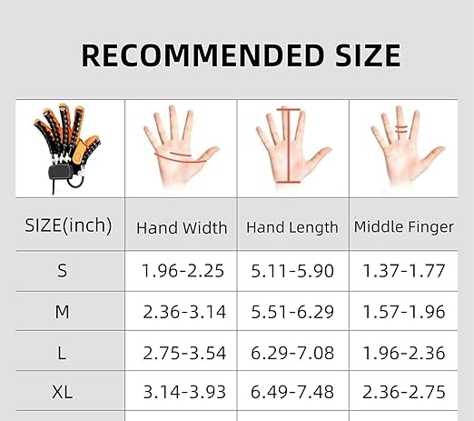 Rehabilitation Robot Glove for Stroke, Robotic Hand Stroke Recovery Equipment, Fingers Strength Training Device for Hemiplegia, Strength Adjustable (Right Hand-XL)