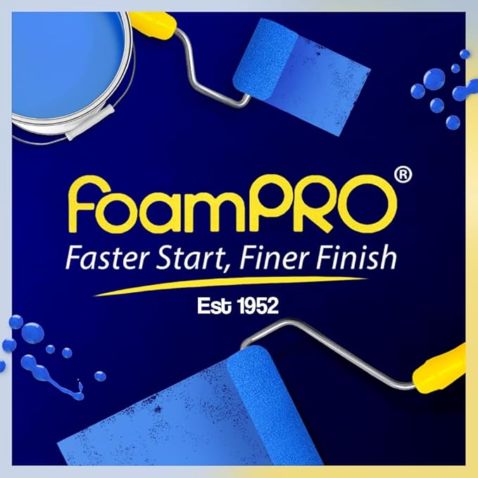 FoamPRO 65-5 Mini Trimmer Refill - 4-Inch Paint Rollers for Precision Painting- with 3/8 in Nap - Pack of 5, Yellow