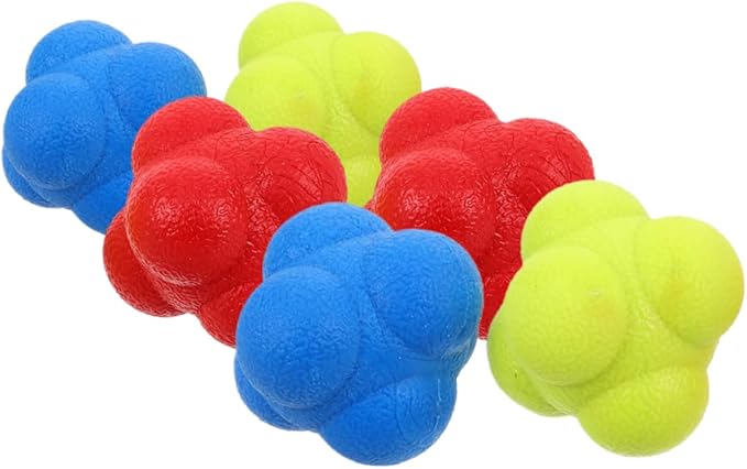 6pcs Hexagon Reaction Training Balls for Speed and Agility Enhance Hand Eye Coordination Functional Sports Equipment for Kids and Adults Reflex Training Tool