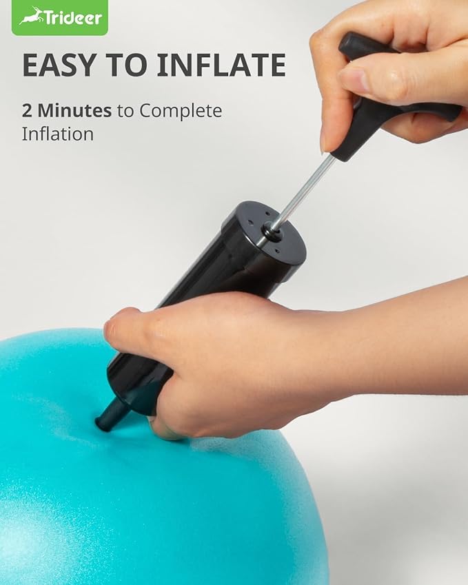 Trideer 9-Inch Pilates Ball, Small Exercise Ball for Yoga, Core Training, Physical Therapy, Balance, Stability and Stretching Pilates Equipment with Inflation Straw