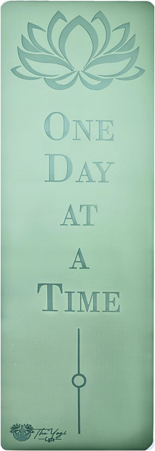 Recovery Lyfe Yoga Mat – “One Day at a Time” Engraving, Non-Slip Eco TPE, Sage Green, 72" x 24" x 6mm, Yoga & Meditation Mat for Recovery and Grounding