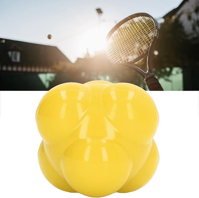 EVTSCAN Reaction Ball Rubber Hex Trainer for Improving Hand Eye Coordination Agility Basketball Tennis