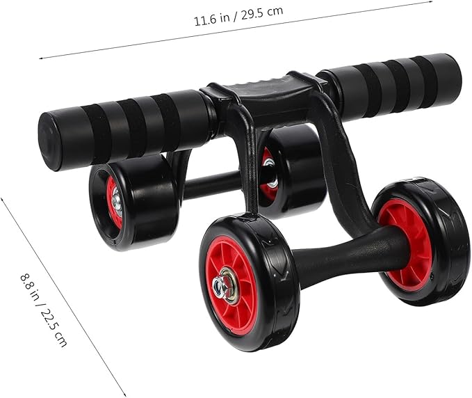 SUPVOX Four-wheel Ab Roller Wheel with Knee Pad Mat, Portable Core Workout Fitness Equipment for Home Abdominal Exercise and Strength Training