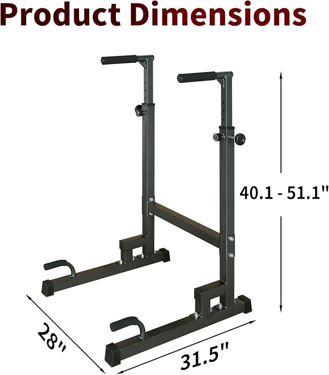 Power Tower Pull Up Bar Station, Free Standing Pull Up Rack Dip Station for Home Gym, Height Adjustable Home Strength Training Fitness Workout Equipment